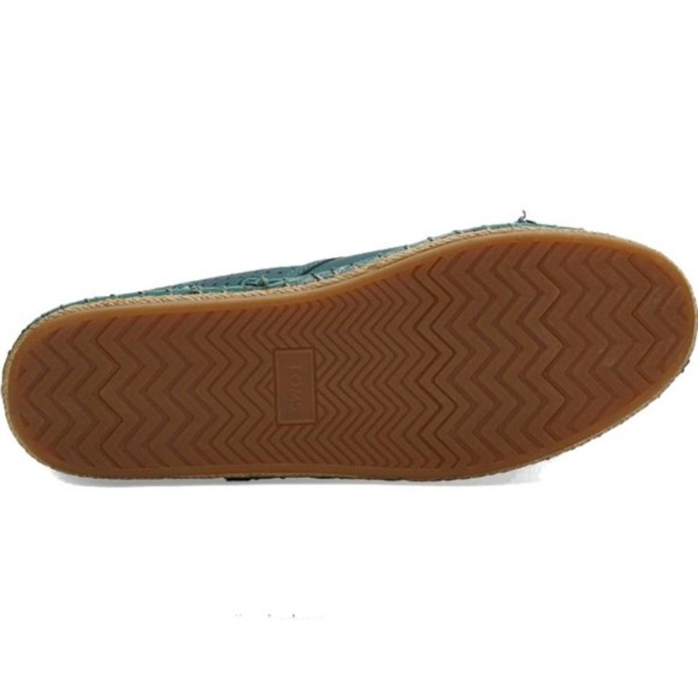 NEW TOMS Women Petra Water Shoe Emerald Matte Iridescent Jute Wrapped Loafer - Picture 4 of 4
